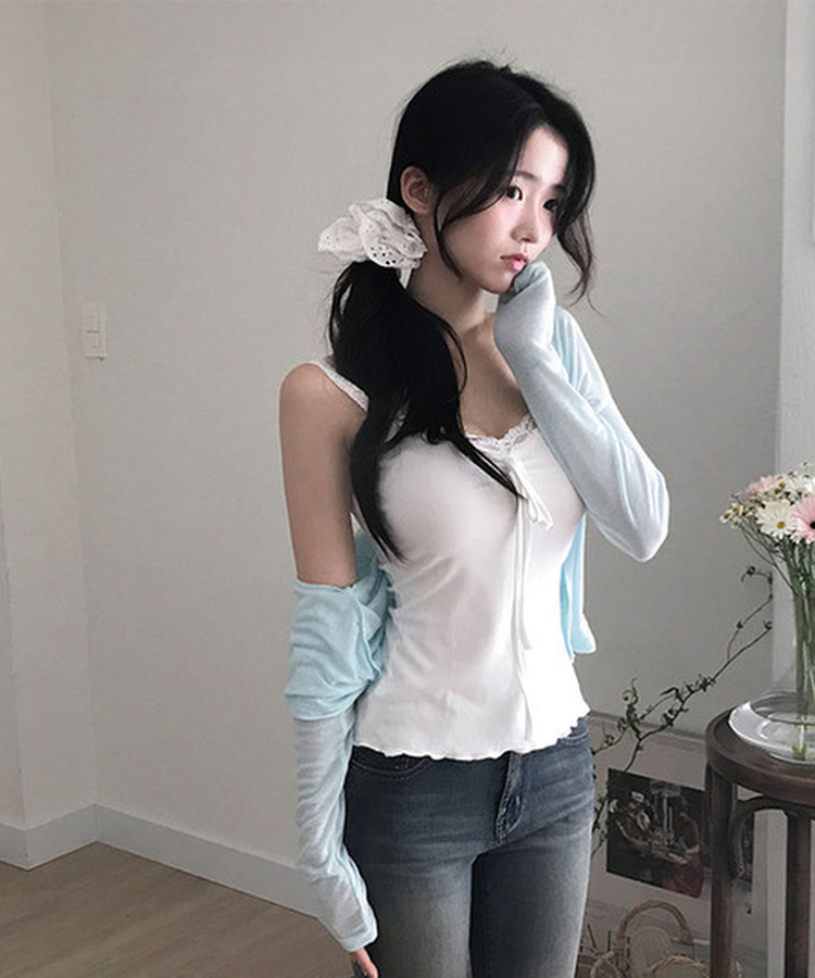 루츠 레이스 셔링 나시민트 살안타 가디건 세트 민트