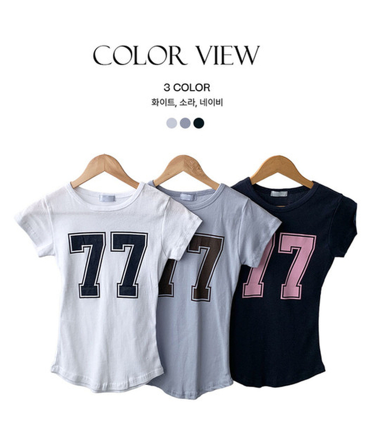 ナンバーレタリング半袖Tシャツ