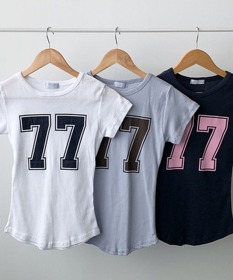 ナンバーレタリング半袖Tシャツ