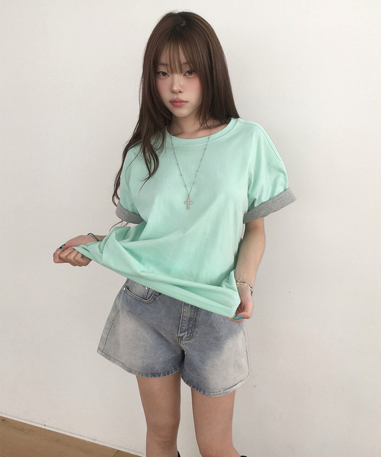 ヴィンテージAラインデニムショートパンツ LIGHT BLUE