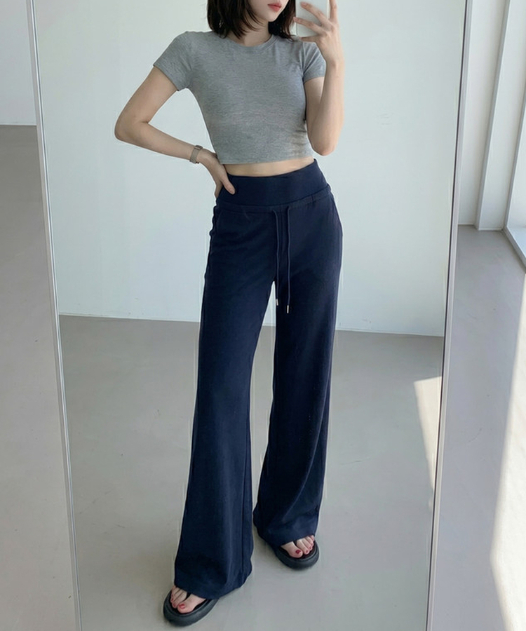 【丈別】ブーツカットクーリングトレーニングパンツ NAVY
