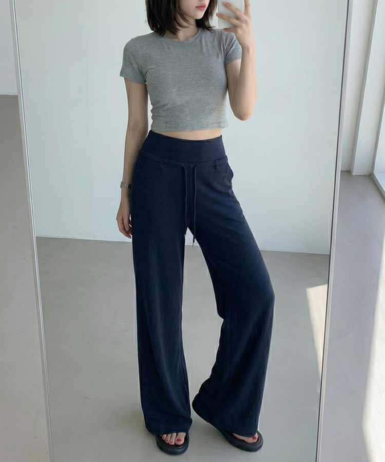 【丈別】ブーツカットクーリングトレーニングパンツ NAVY