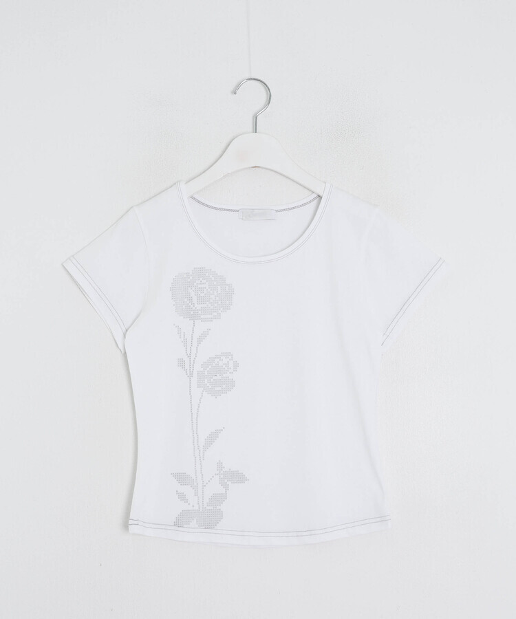 シルバーローズスリム半袖Tシャツ