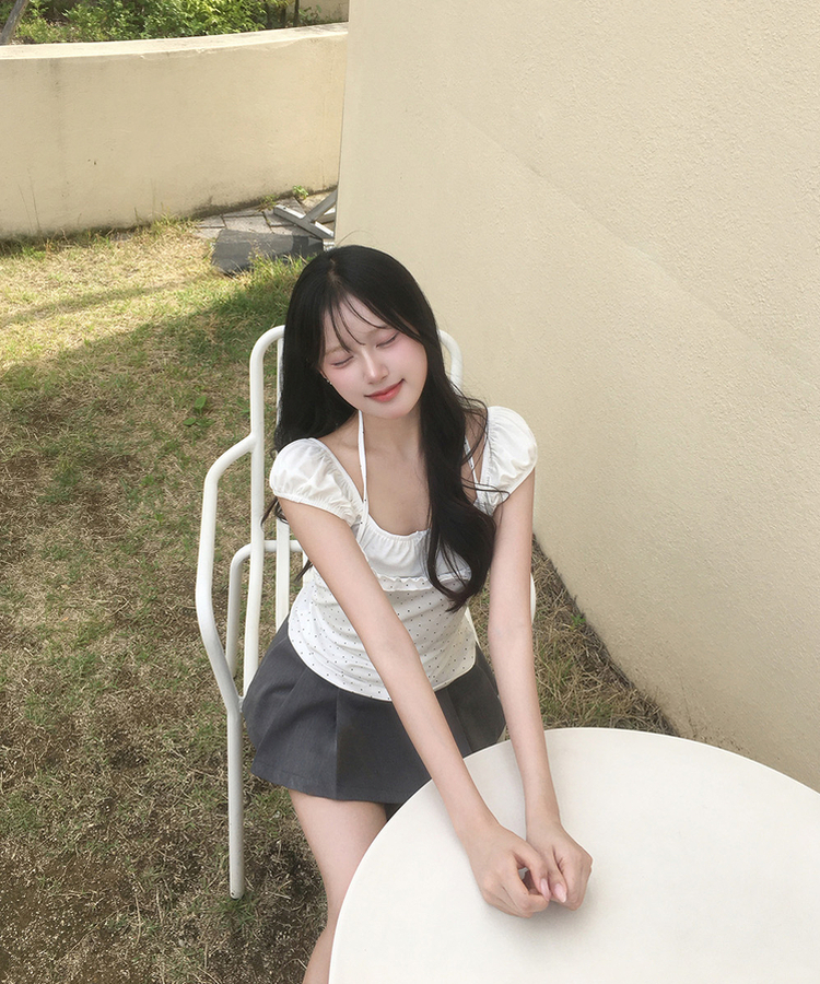 プリーツミニスカートパンツ GREY