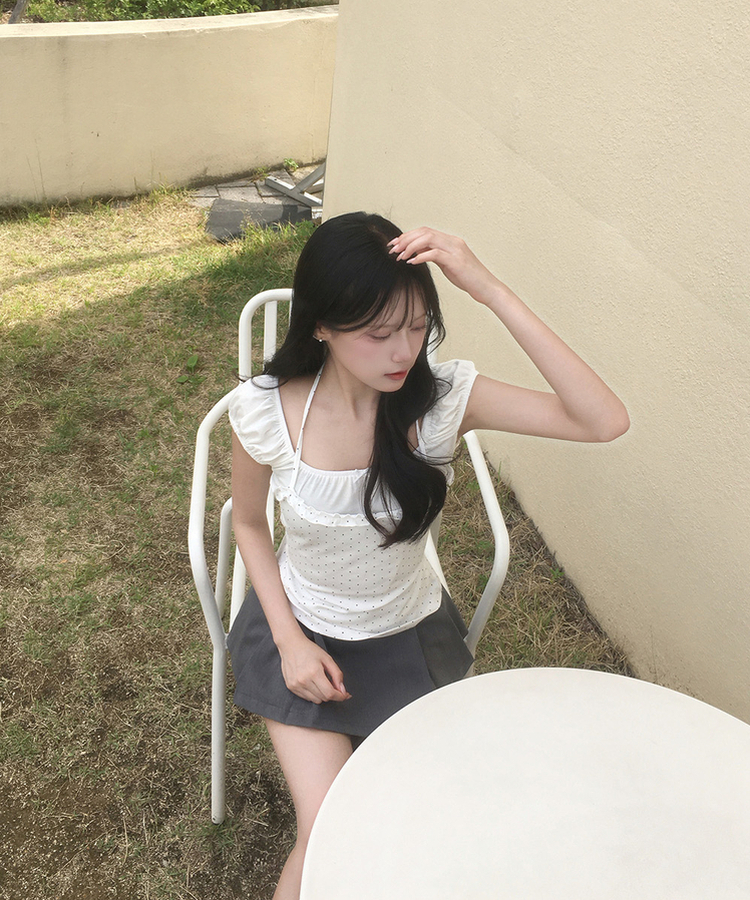 プリーツミニスカートパンツ GREY