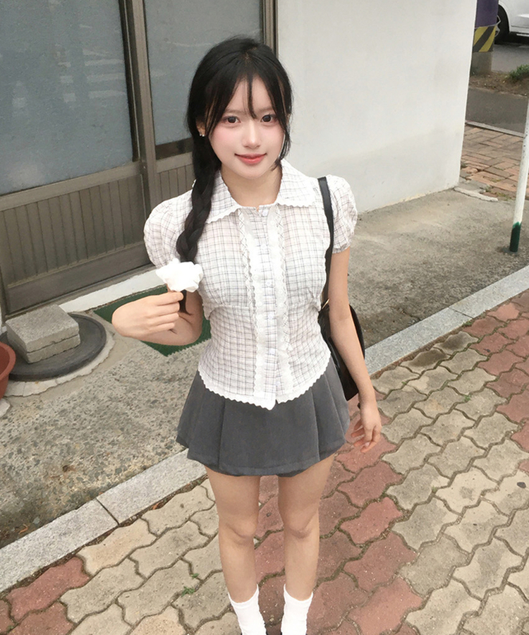 プリーツミニスカートパンツ GREY