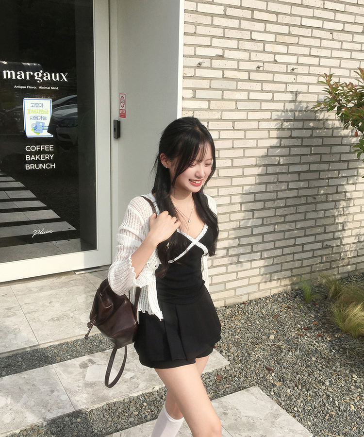 プリーツミニスカートパンツ BLACK