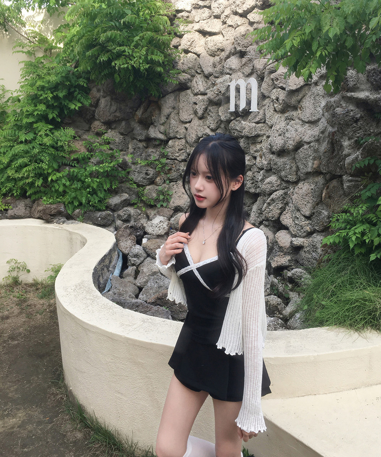 プリーツミニスカートパンツ BLACK
