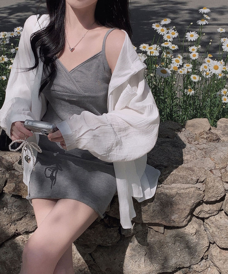 햇빛으로부터 내 살 지키는 법이젤 왕오버핏 후드 셔츠 남방 가디건 아이보리