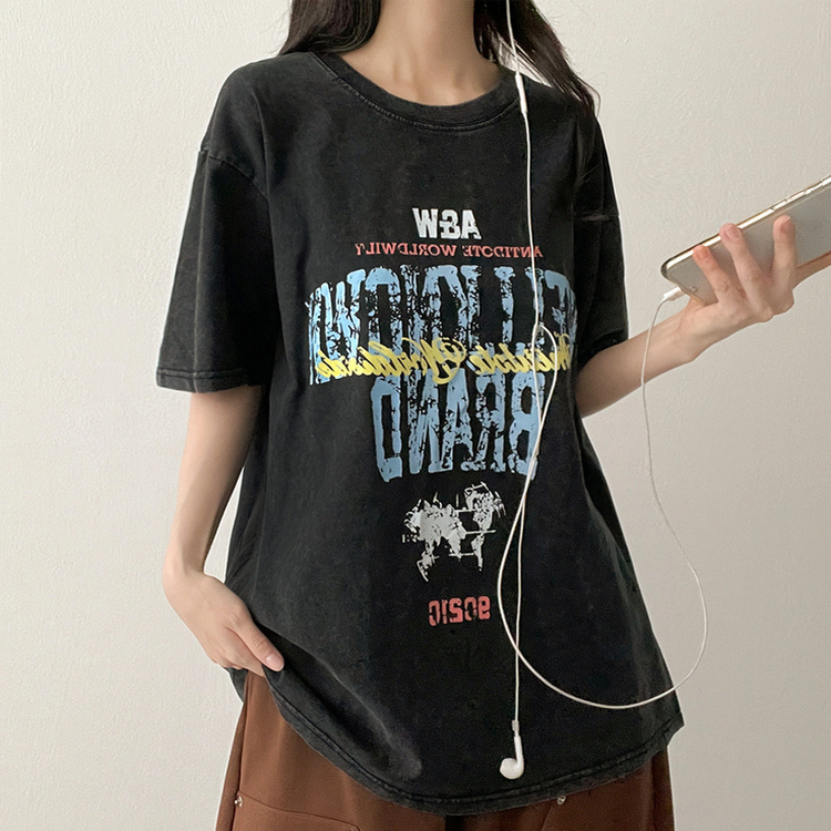 ピグメントグラフィック半袖Tシャツ｜半袖Tシャツ｜韓国ファッション