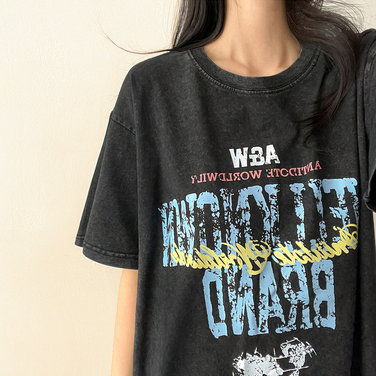 ピグメントグラフィック半袖Tシャツ｜半袖Tシャツ｜韓国ファッション