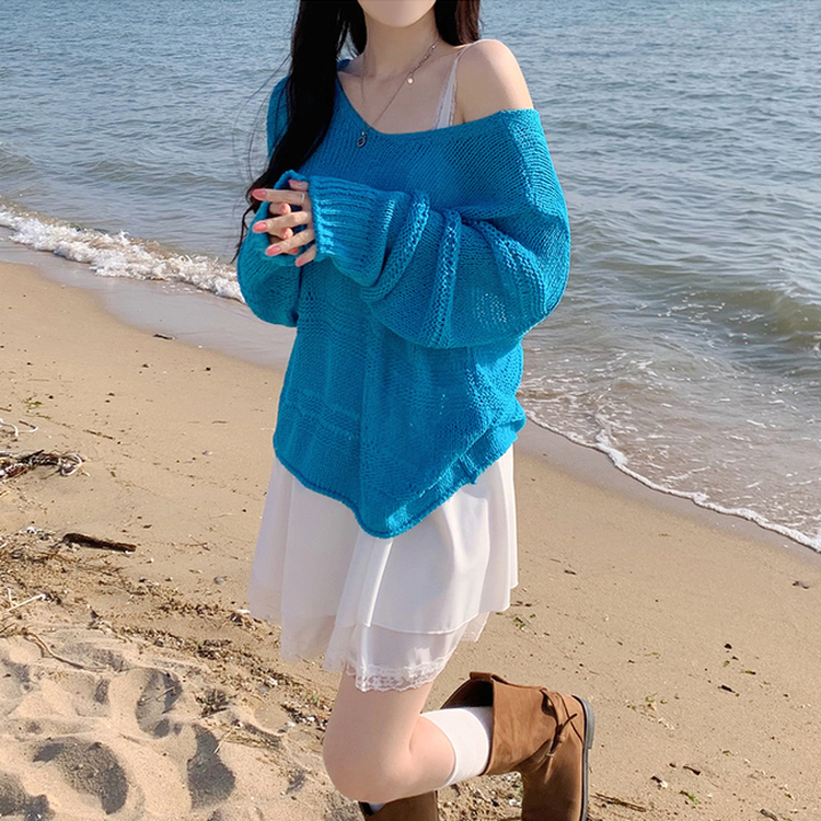オーバーサイズカバーニット(5color) BLUE