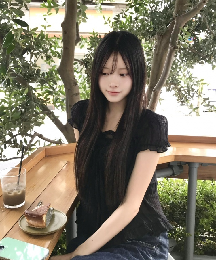 셔링 쉬폰 블라우스 블랙