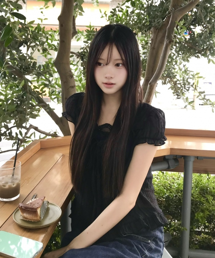 셔링 쉬폰 블라우스 블랙