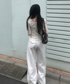 잔꽃 레이스 7부 티셔츠