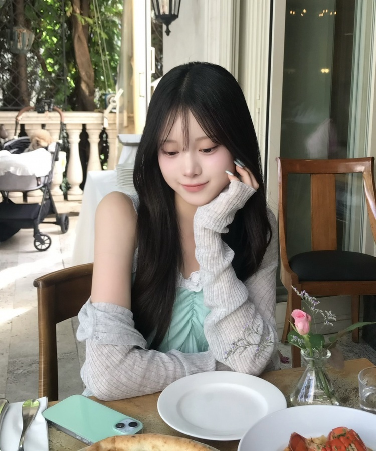 시스루 골지 슬림 가디건 연그레이