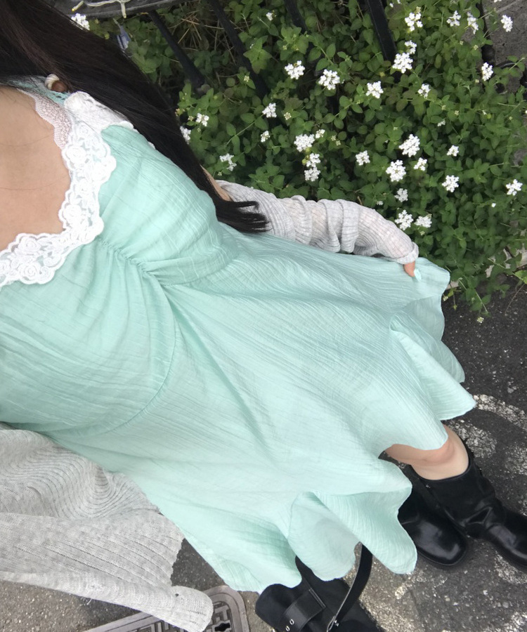 レースシャーリングキャミワンピース MINT