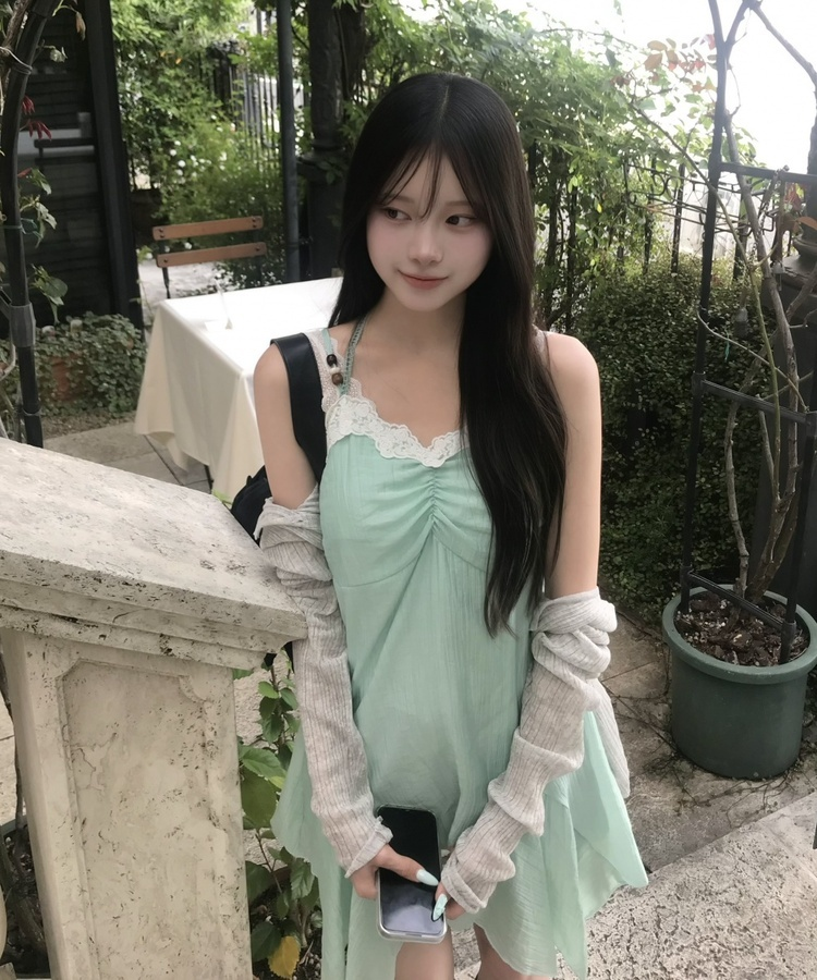 レースシャーリングキャミワンピース MINT