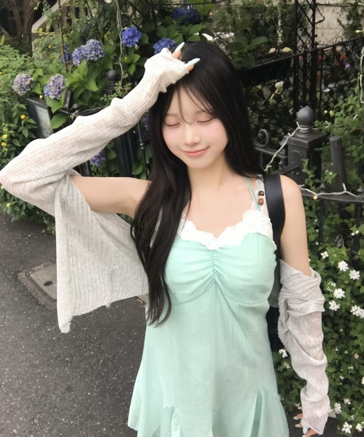 レースシャーリングキャミワンピース MINT
