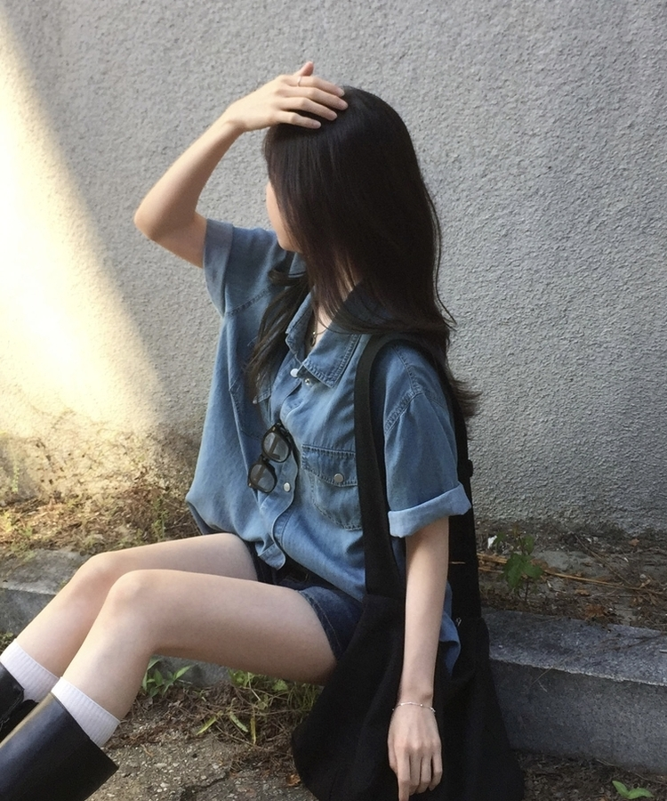 [2사이즈*.*/시원한소재!] 빈티지 데님 루즈핏 포켓 반팔셔츠,남방 - 3color 연청