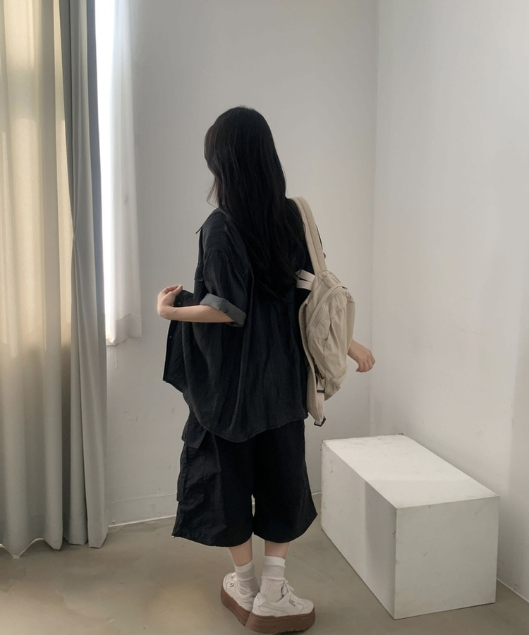 [2사이즈*.*/시원한소재!] 빈티지 데님 루즈핏 포켓 반팔셔츠,남방 - 3color 흑청
