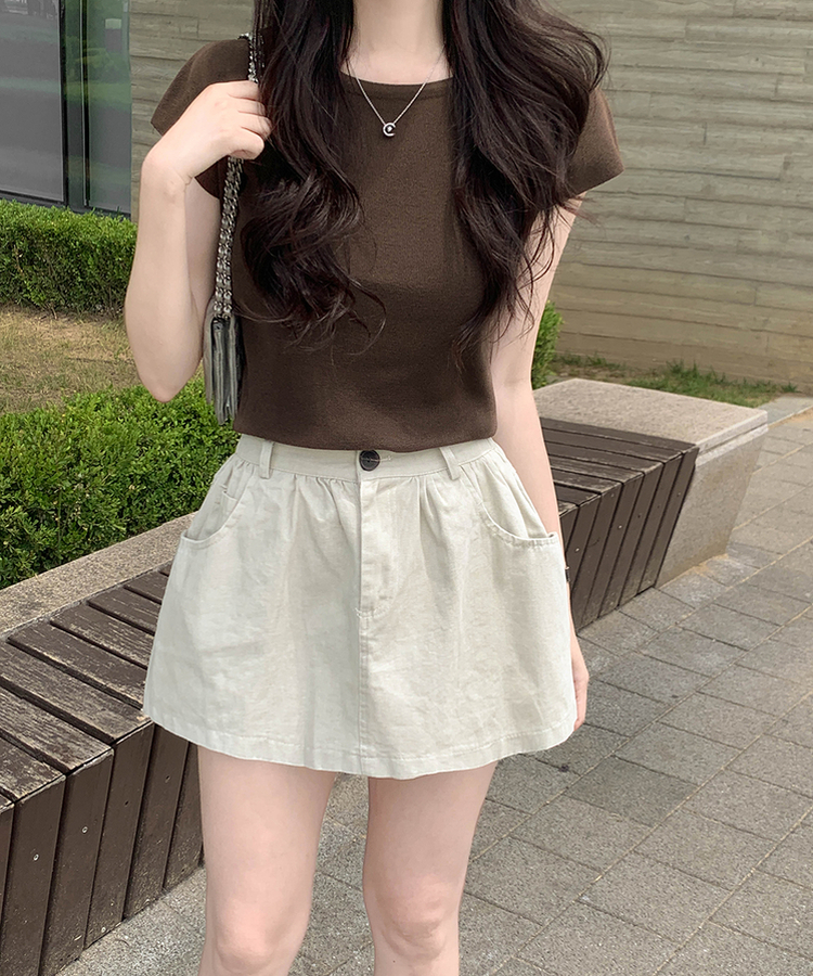 キャップスリーブサマーニット(5color) CHESTNUT BROWN