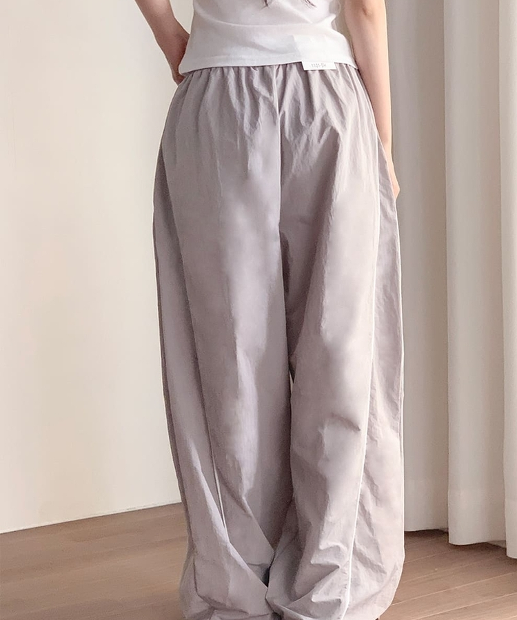 【丈別】ラインストリングジョガーワイドパンツ LIGHT GRAY