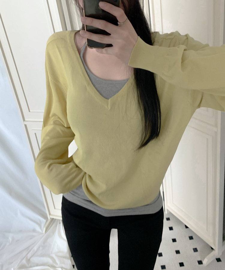 リボンホルターネックキャミソール(7color) GREY