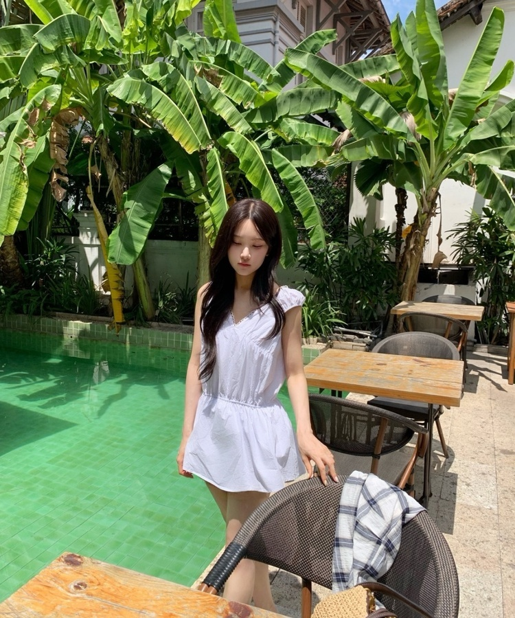 프릴 나시 미니 원피스 화이트