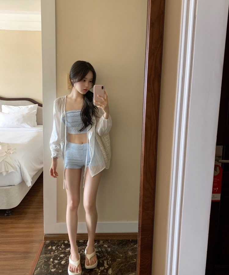퀸시 튜브탑 팬츠 비키니 수영복 소라