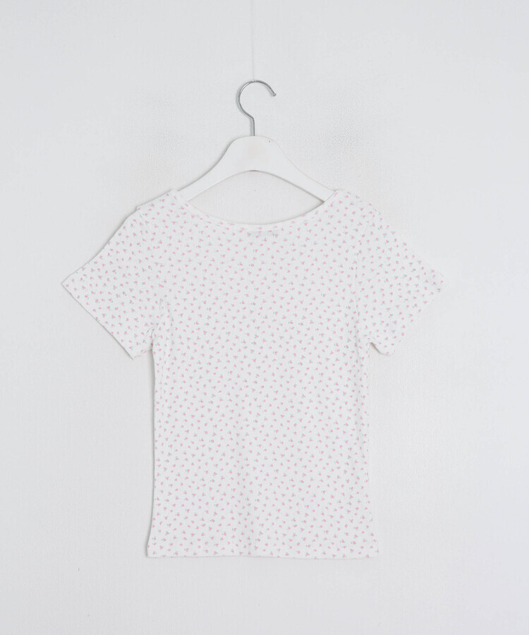 ミニフラワースリムフィットTシャツ