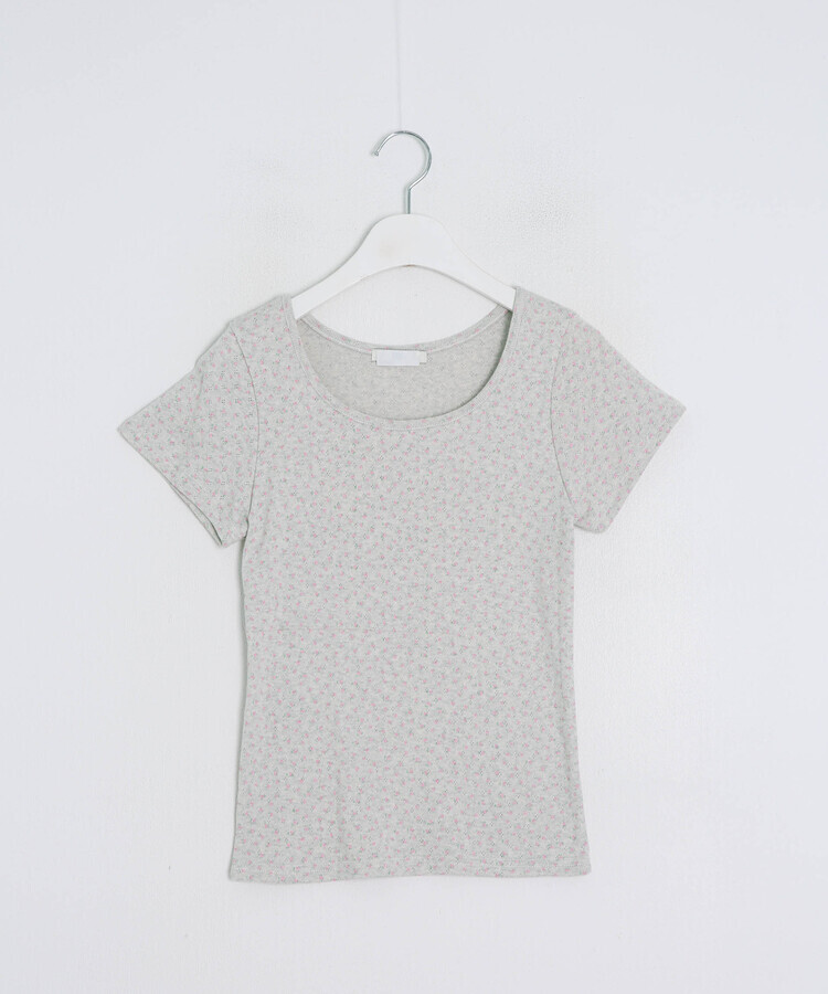 ミニフラワースリムフィットTシャツ