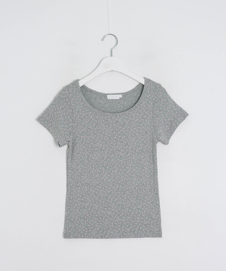 ミニフラワースリムフィットTシャツ