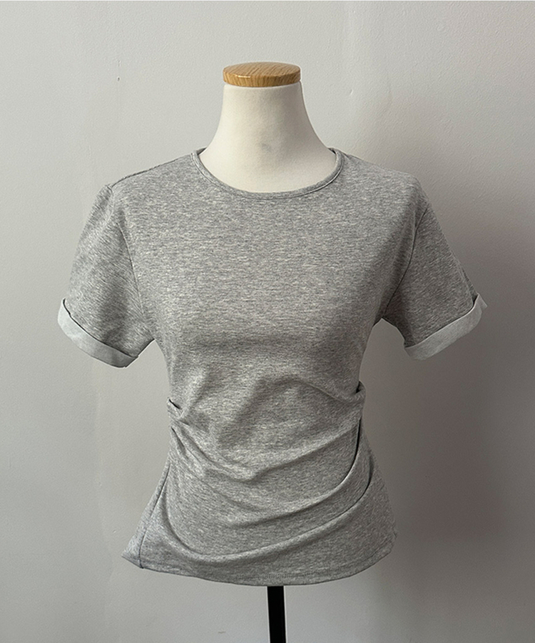 ドレープスリムロールアップ半袖Tシャツ