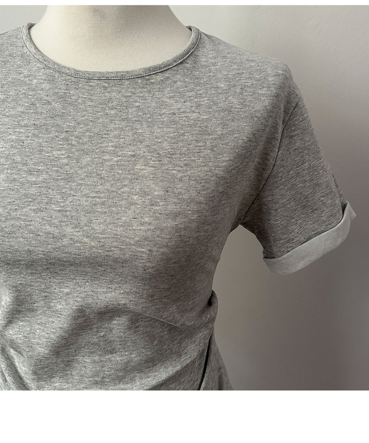 ドレープスリムロールアップ半袖Tシャツ