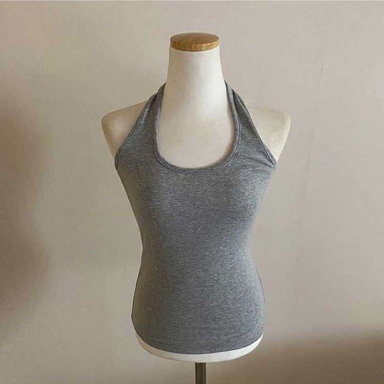 スリムホルターネックオフショル半袖Tシャツ