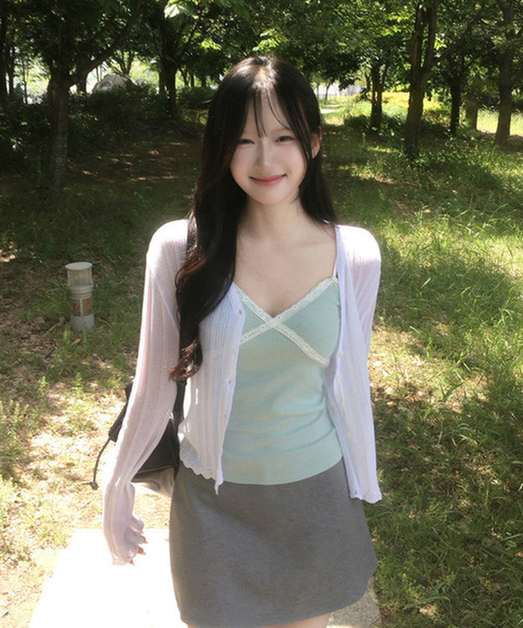 リブレースキャミソール(6color) MINT