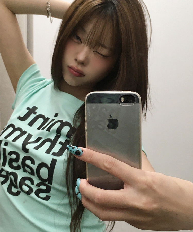 フォントレタリングクロップ半袖Tシャツ MINT