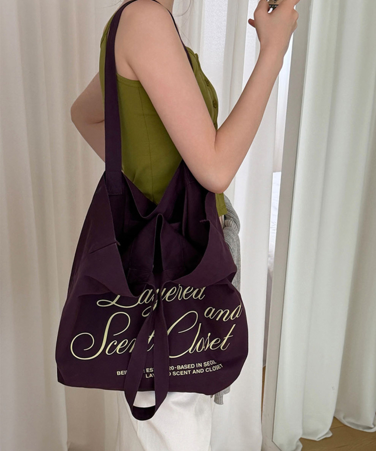 レタリングスクエアトートバッグ PURPLE