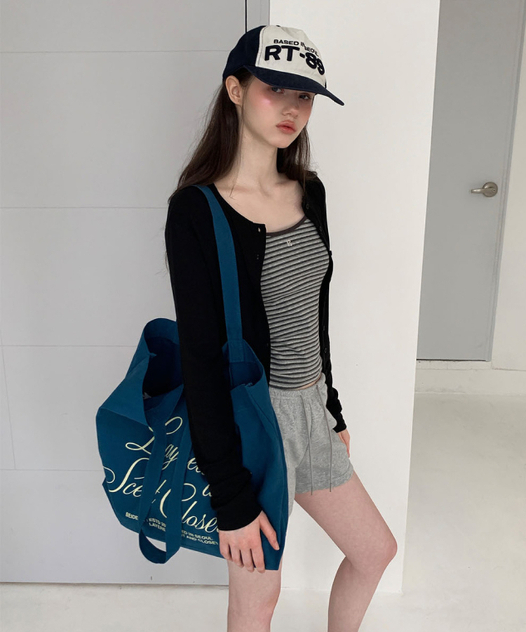 レタリングスクエアトートバッグ BLUE