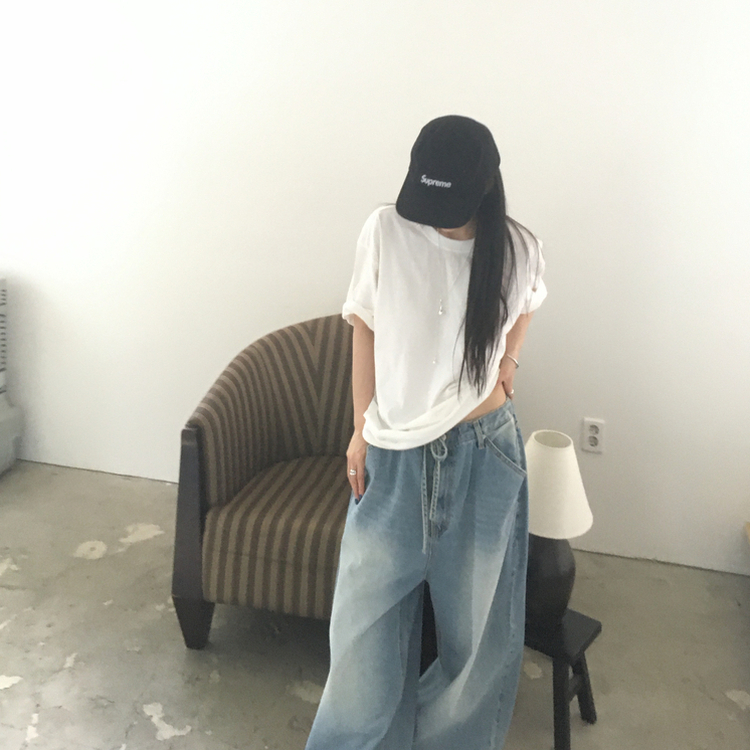 バックポイントオーバー半袖Tシャツ IVORY
