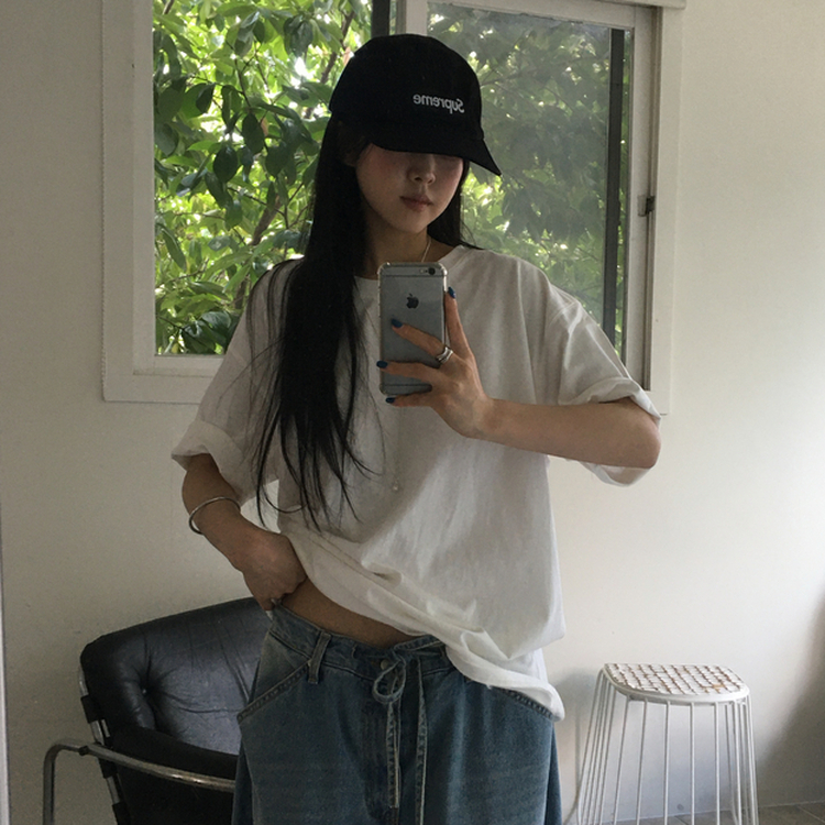 バックポイントオーバー半袖Tシャツ IVORY