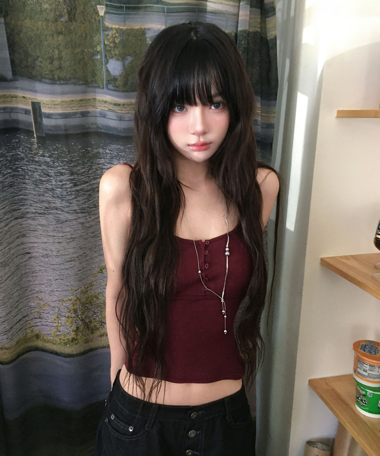 ボタンキャミソールトップス(6color) BURGUNDY