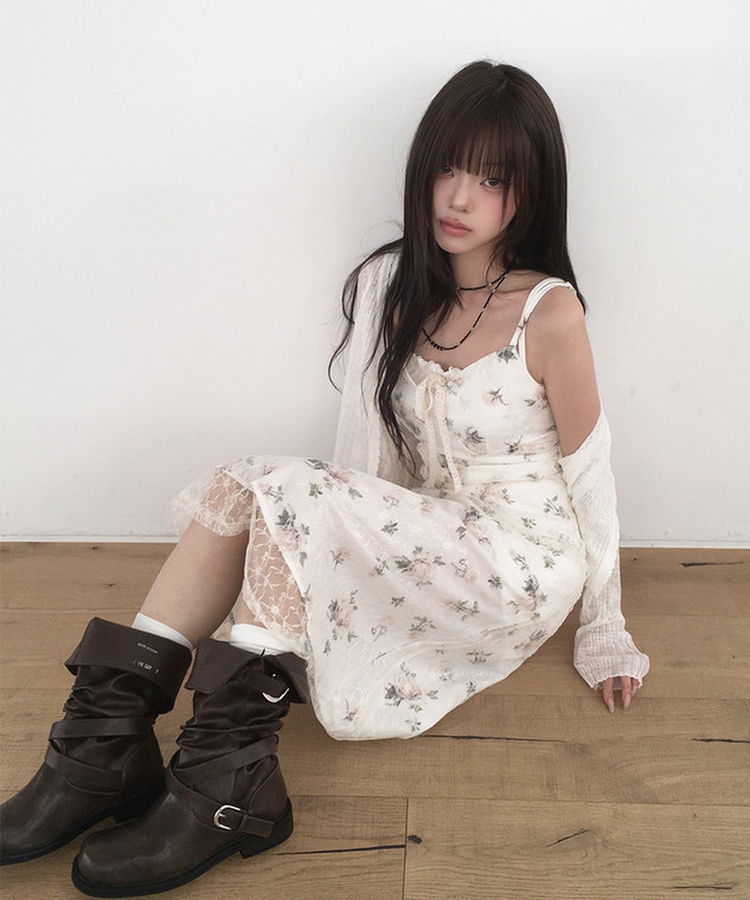 2wayダブルバックルロングブーツ BROWN