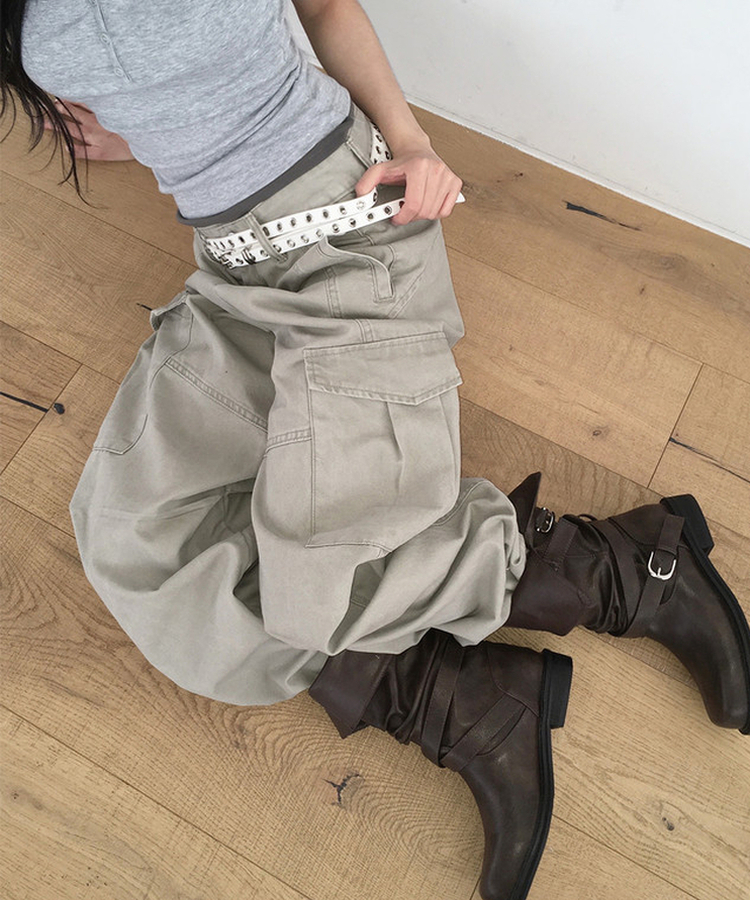 2wayダブルバックルロングブーツ BROWN
