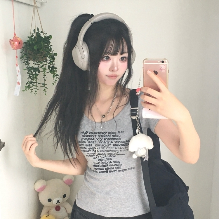 ヴィンテージUネックスリム半袖Tシャツ(5color) MELANGE