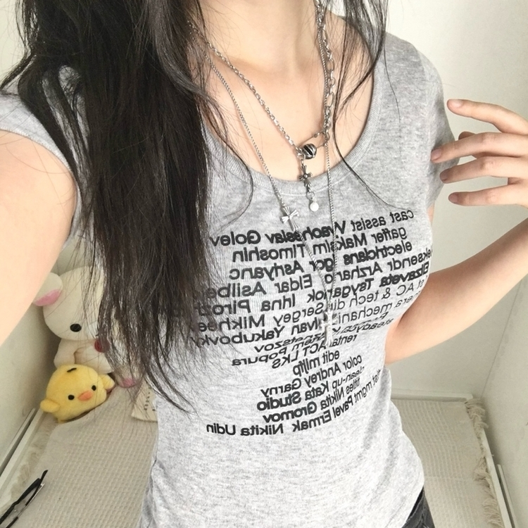 ヴィンテージUネックスリム半袖Tシャツ(5color) MELANGE