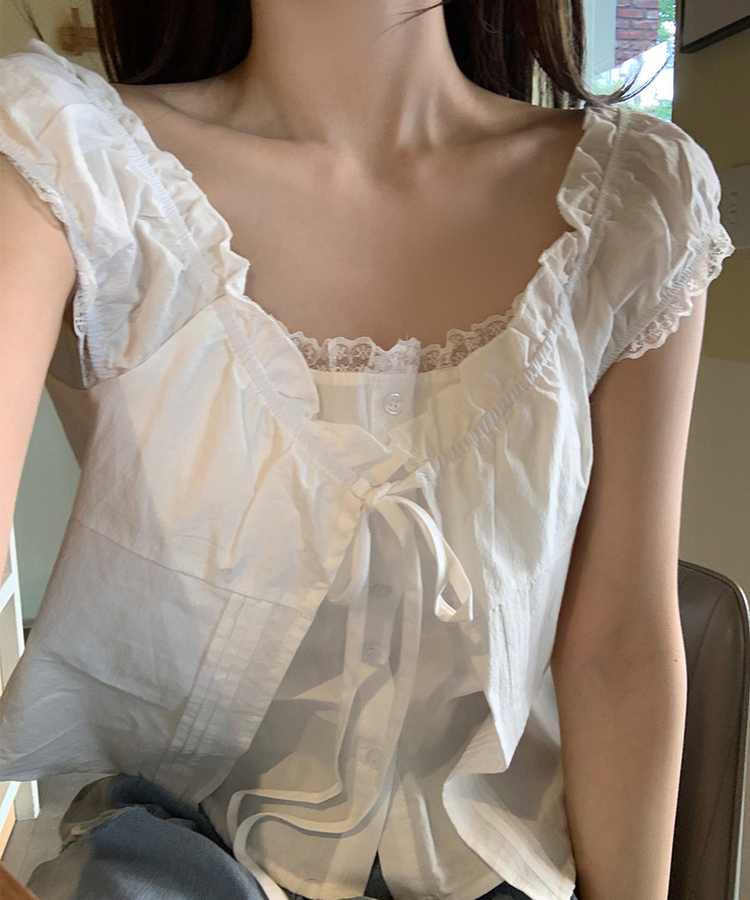 レイヤードパフキャミソールブラウス IVORY