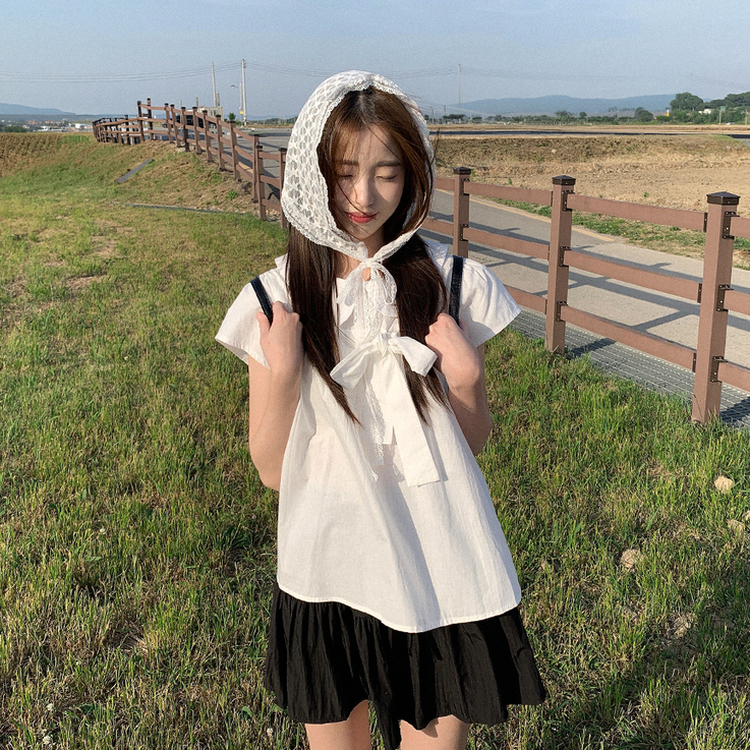 レース三角ヘアバンダナ IVORY