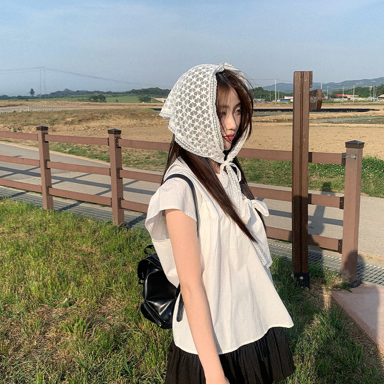レース三角ヘアバンダナ IVORY